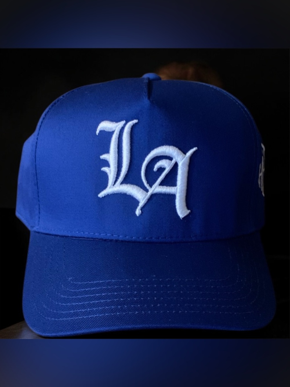 LA Embroidered Blue Baseball Cap